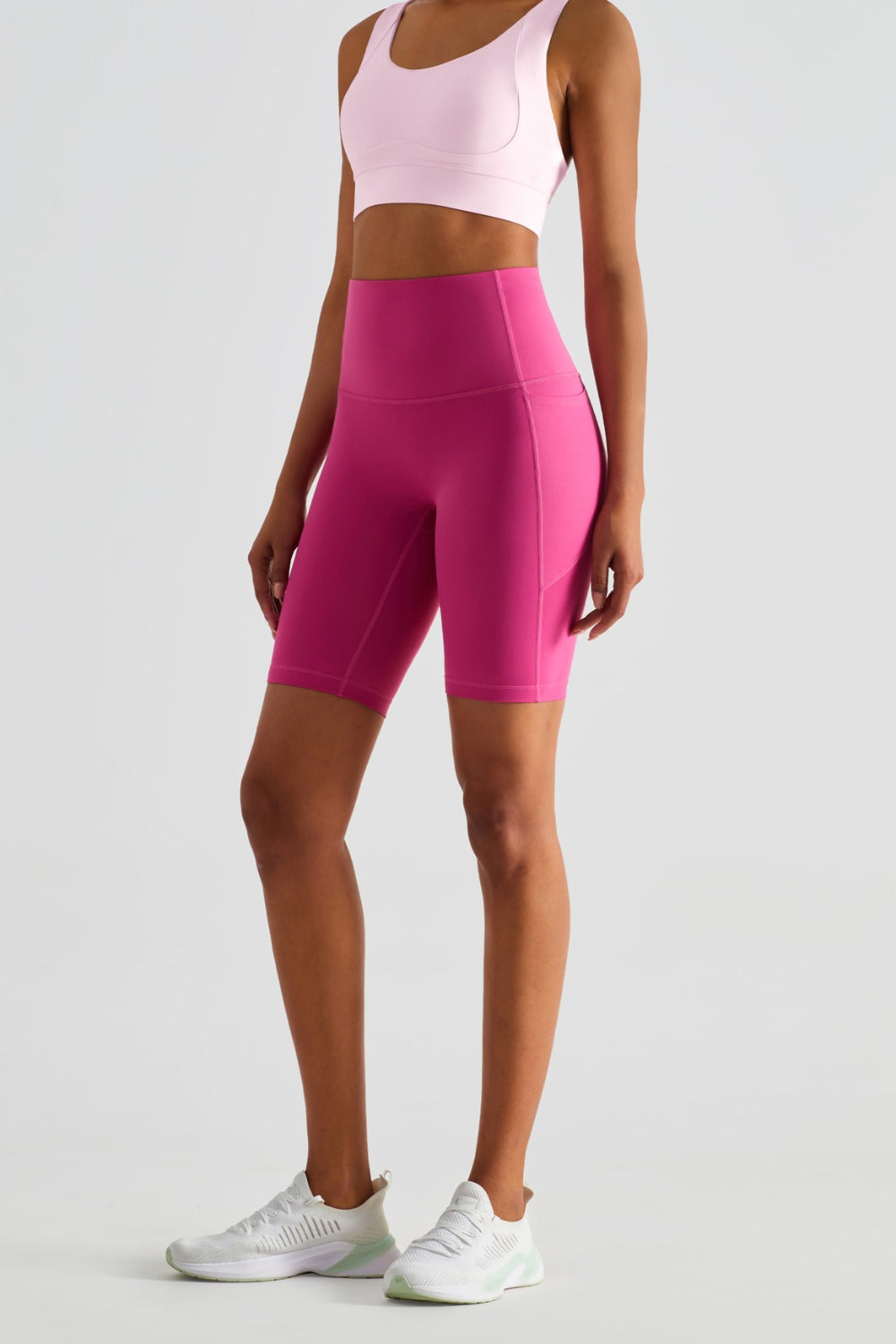 Pocketed High Waist Active Shorts -  LOOCK MAKET