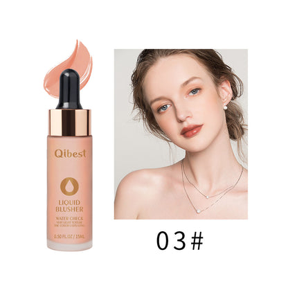 QIBEST Blush Cream Nude Makeup Moisturizing Brighten Skin Color Natural Contouring Blush Powder Rouge Liquid Blush