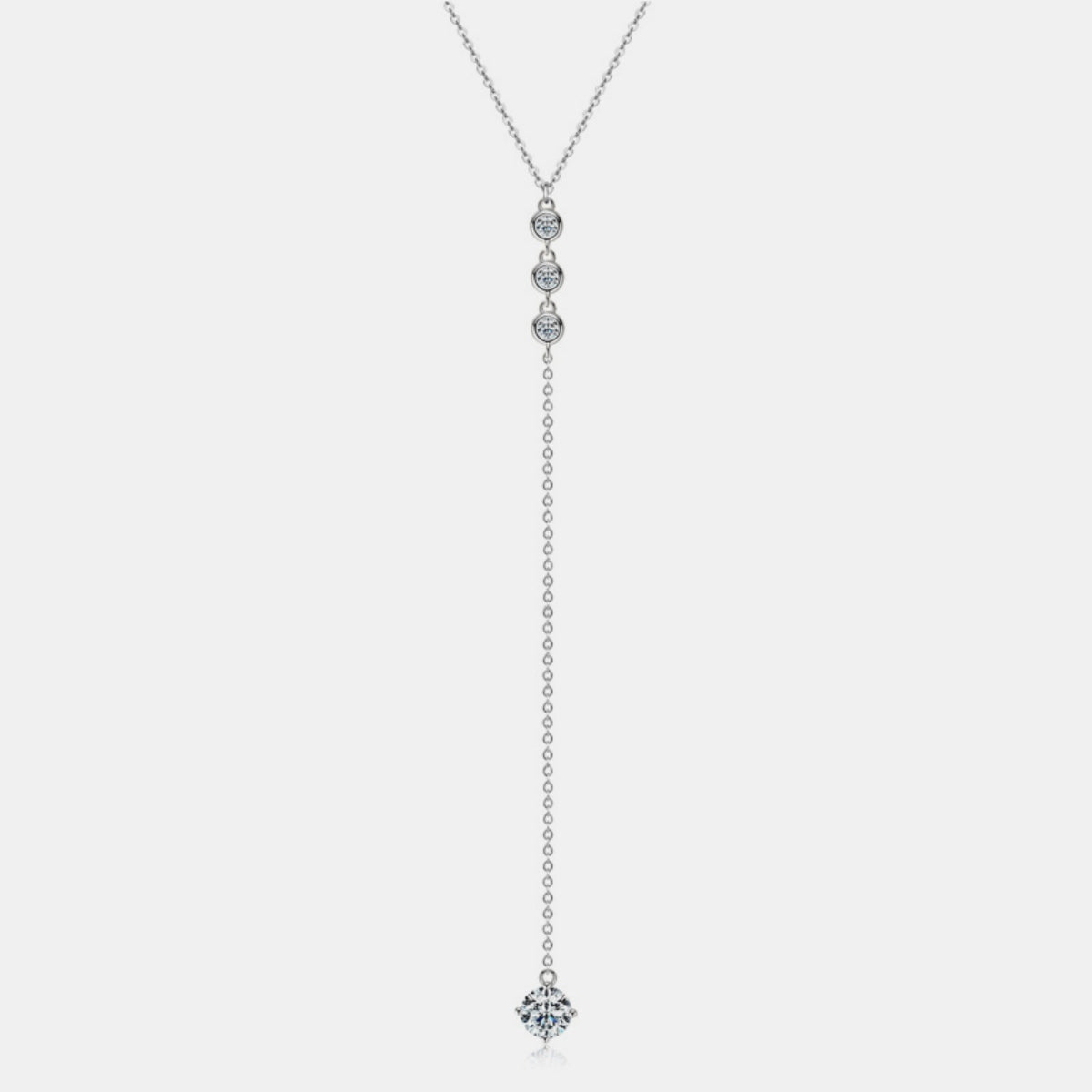 1.3 Carat Moissanite 925 Sterling Silver Drop Necklace -  LOOCK MAKET