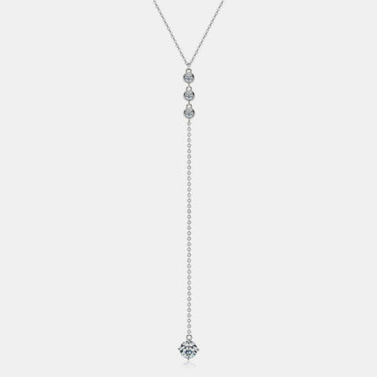 1.3 Carat Moissanite 925 Sterling Silver Drop Necklace -  LOOCK MAKET