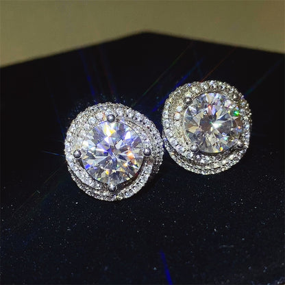 6 Carat Moissanite 925 Sterling Silver Earrings -  LOOCK MAKET