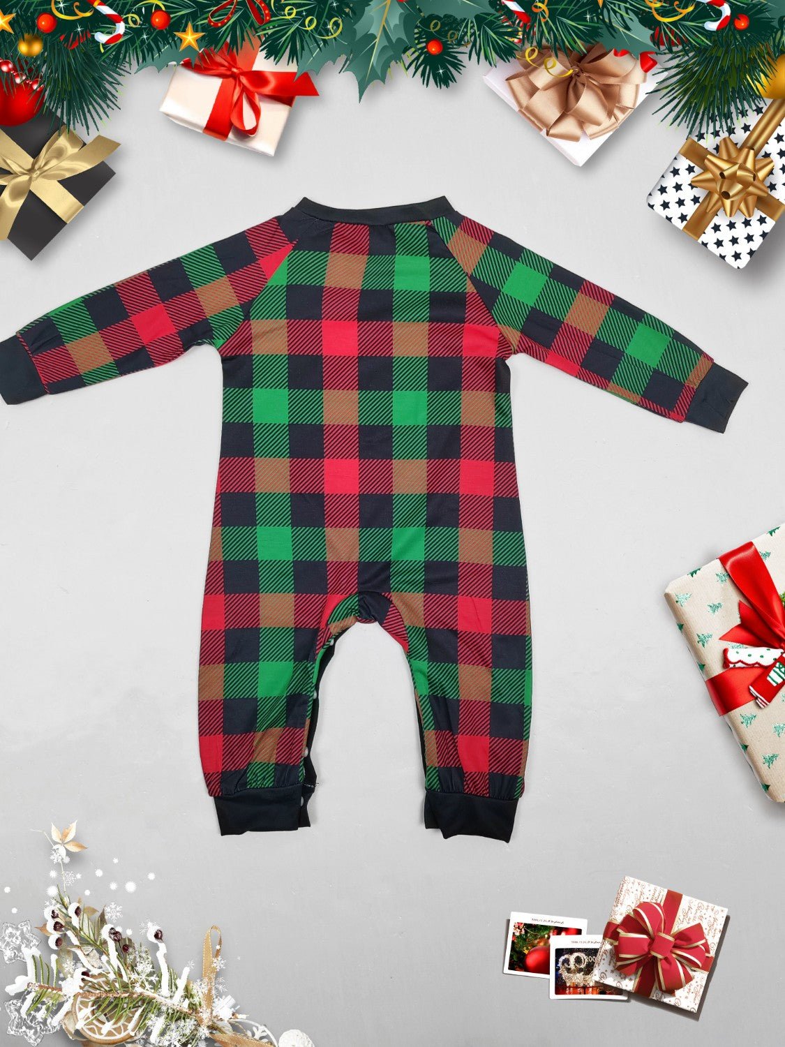 Reindeer Graphic Top and Plaid Pants Set -  LOOCK MAKET