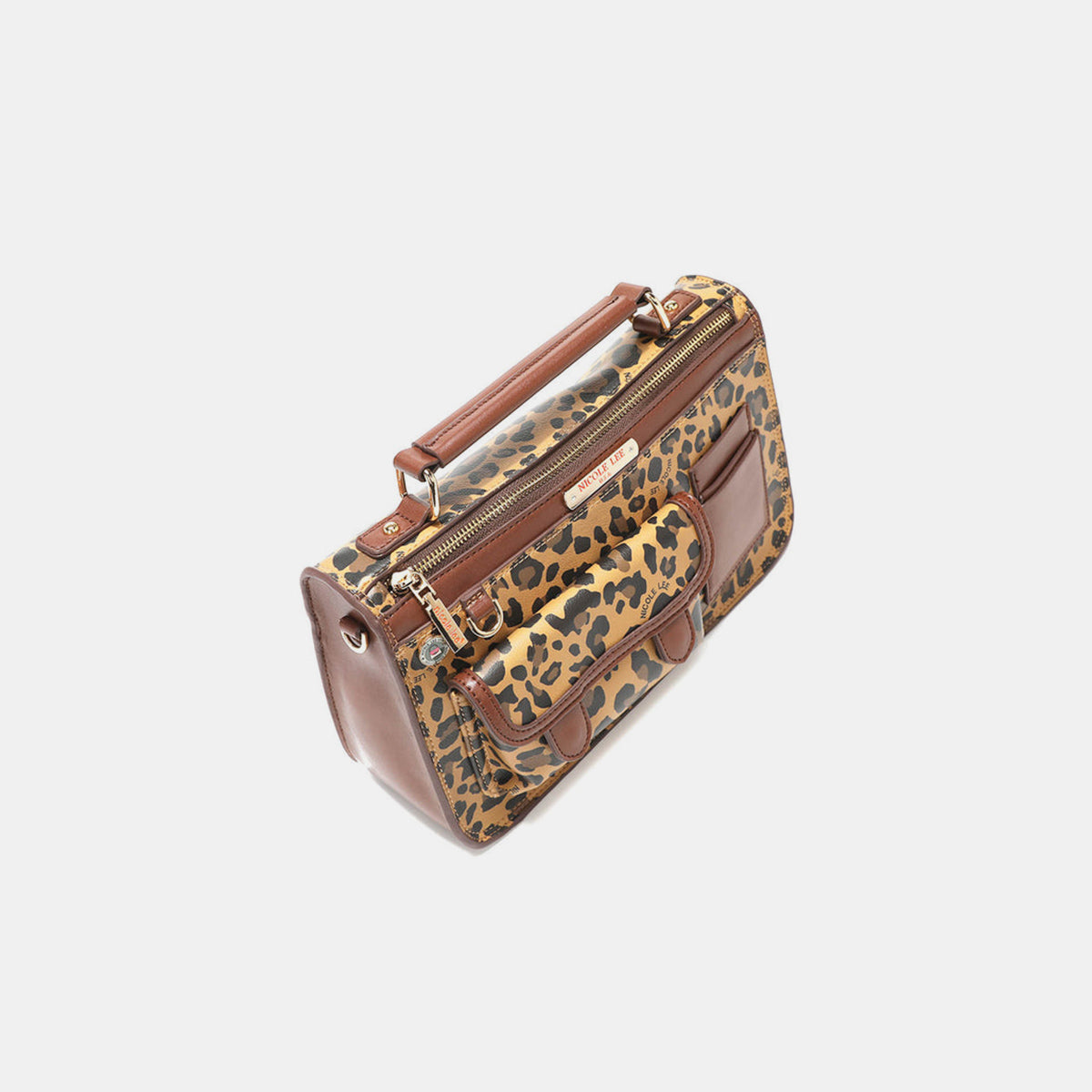 Nicole Lee USA Leopard Top Handle Handbag -  LOOCK MAKET