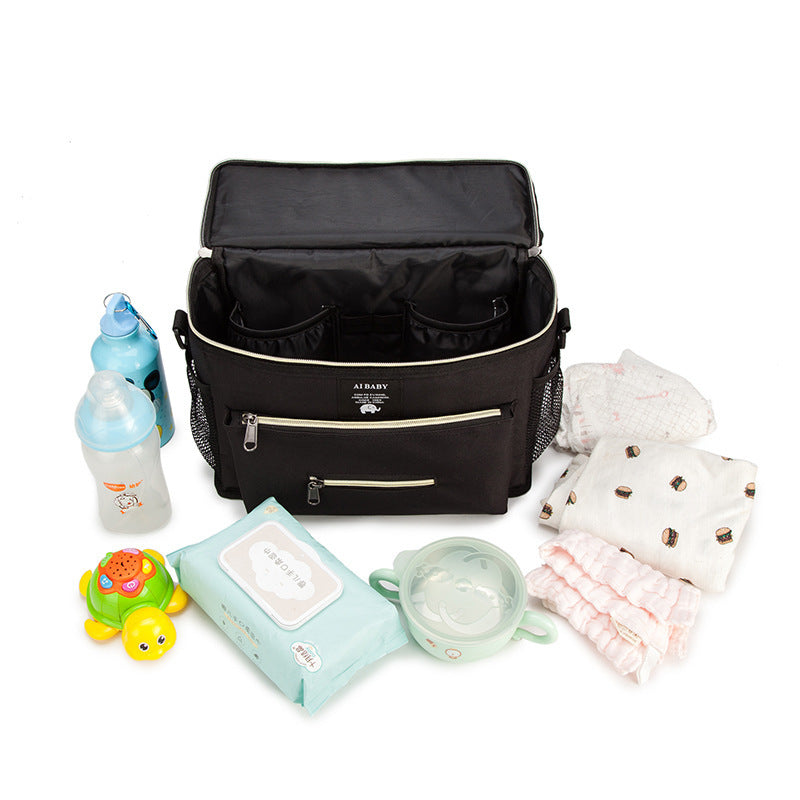 Baby Stroller Bag, Multifunctional Diaper Storage Bag, Diagonal Insulation, Large Capacity