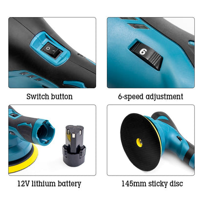 Cordless 12V lithium battery polishing locomotive beauty waxing machine glazing machine ceramic tile handheld polishing machine