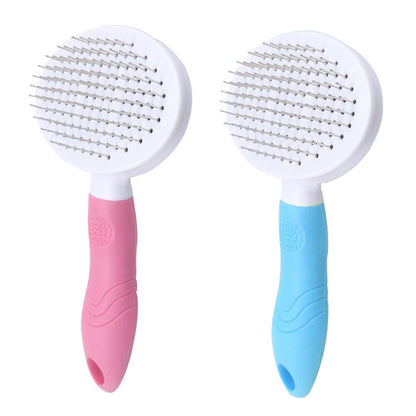 One Button Pet Hair Stainless Steel Comb Shedding Needle Cat Dog Hair Removal Brush Trimmer Automatic Cleaning Grooming Tools