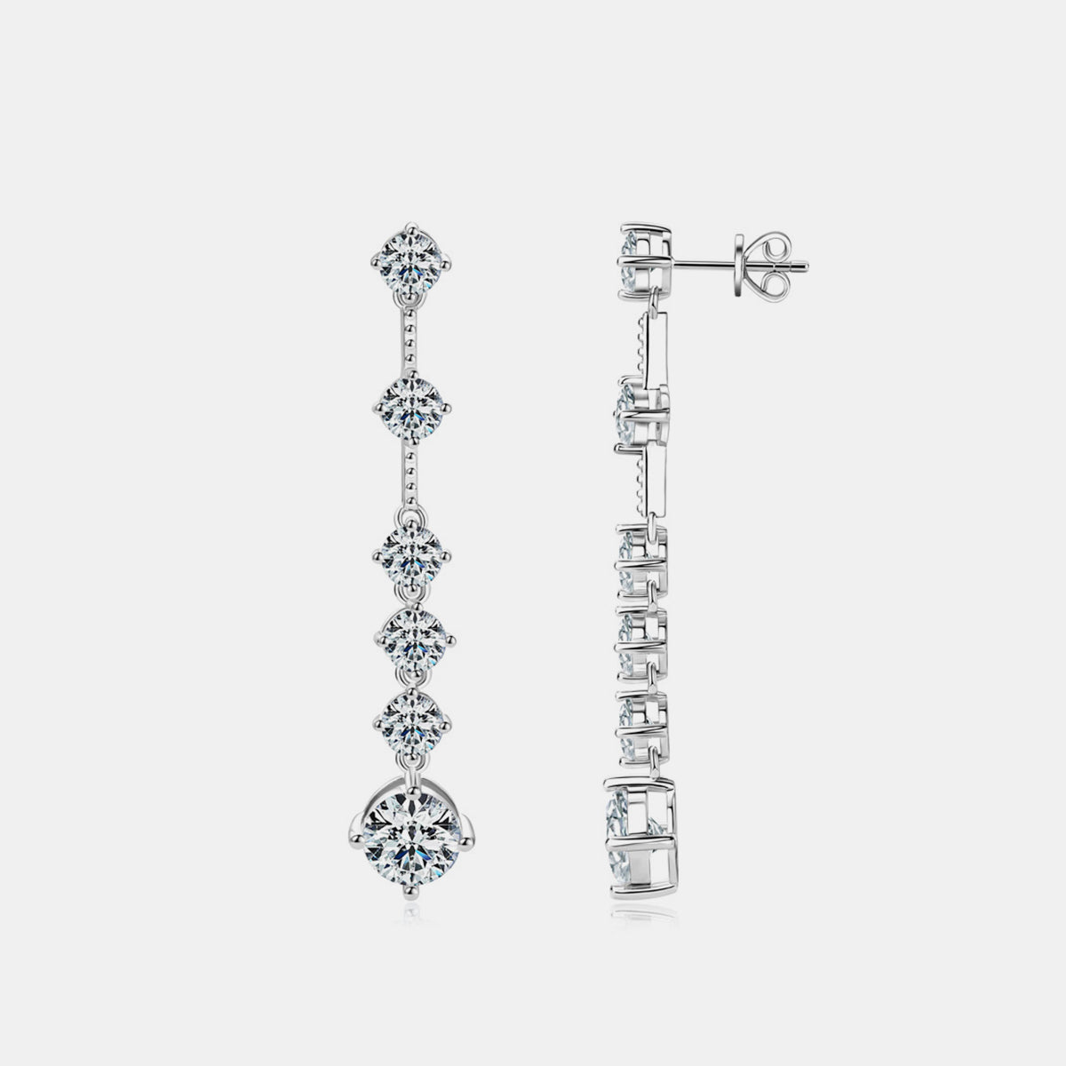 4 Carat Moissanite 925 Sterling Silver Earrings -  LOOCK MAKET