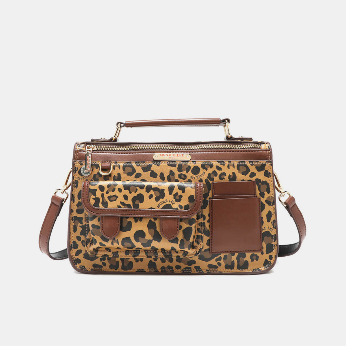 Nicole Lee USA Leopard Top Handle Handbag -  LOOCK MAKET