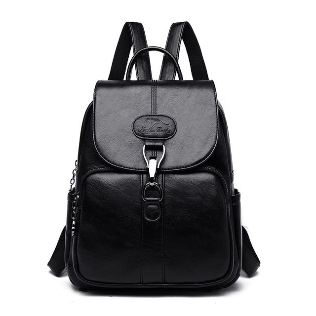 Multifunction Women Leather Backpack For Lady School Bag Shoulder Sac A Dos Travel Back pack Rucksacks