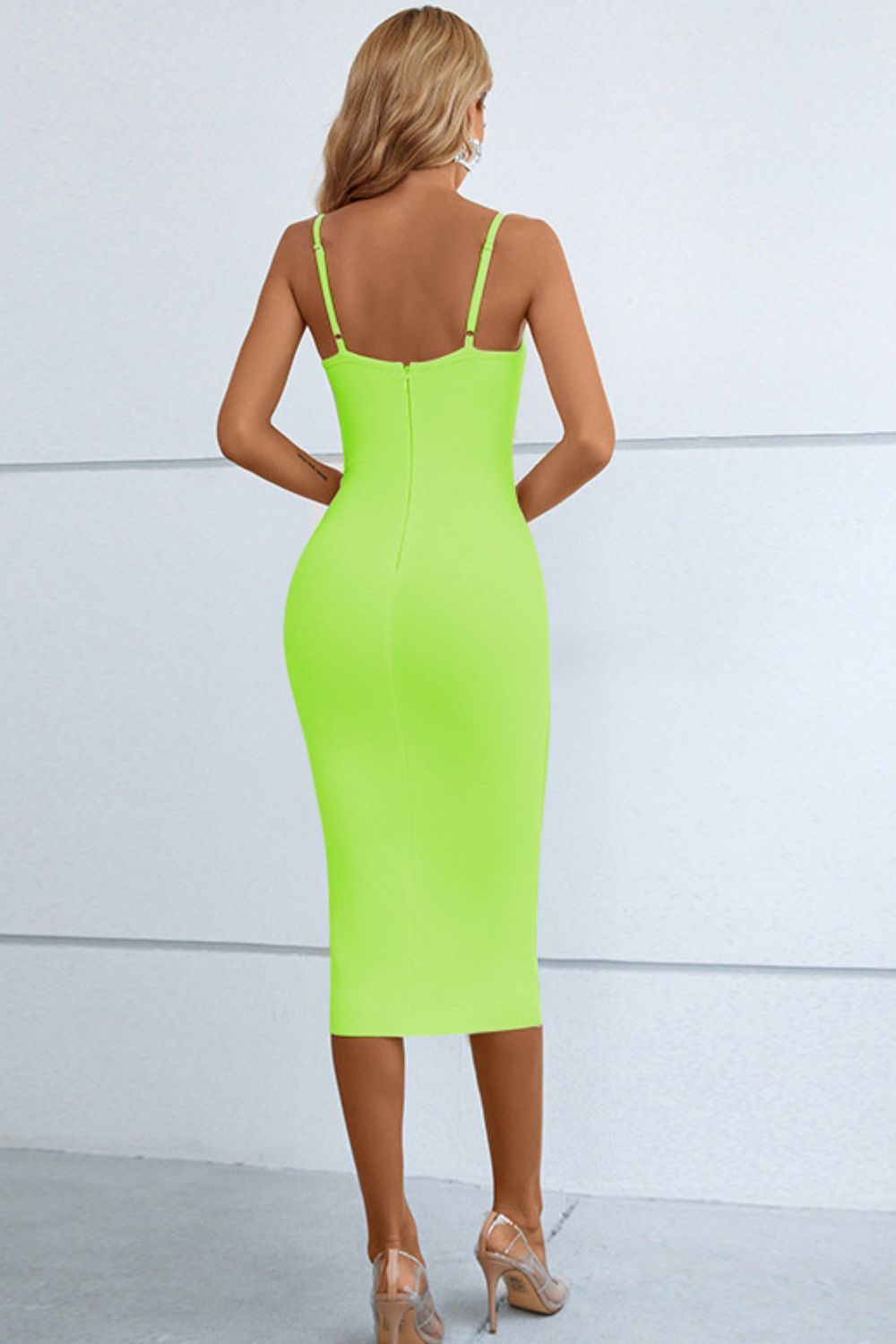 Cutout Spaghetti Strap Bodycon Dress -  LOOCK MAKET