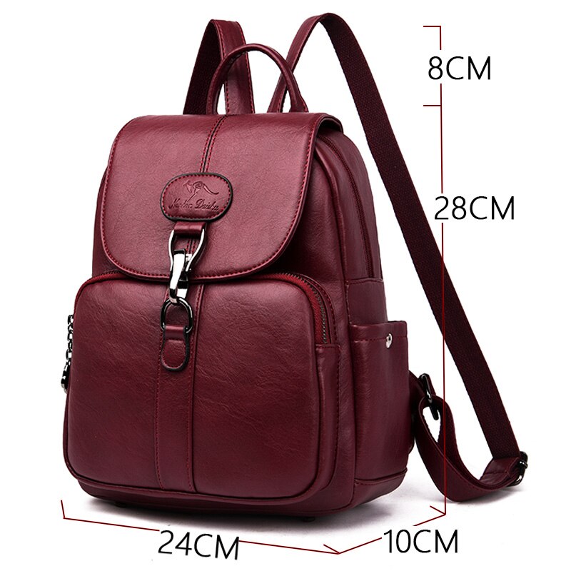 Multifunction Women Leather Backpack For Lady School Bag Shoulder Sac A Dos Travel Back pack Rucksacks