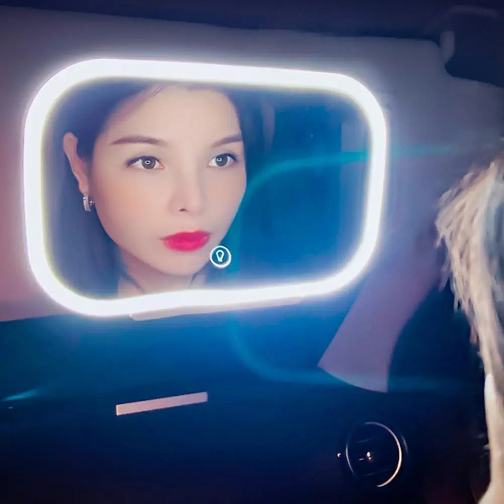 Car Visor Mirror with LED Light Car Interior Mirror Compact Large Screen  Excellent 7.8-inch Car LED Visor Vanity Mirror