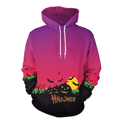 Autumn Halloween Pumkins Lantern Sweatshirt Womens Clothing Funnky Digital Print Pumpkins Oversized Hoodies Party Tops