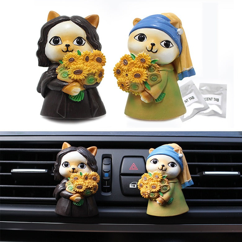 Cat Girl Aromatherapy Clip Decoration Resin Car Air Conditioning Air Outlet Aromatherapy