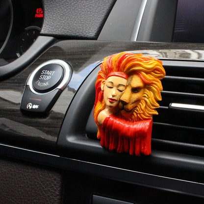 Resin couple cat and beast car aromatherapy clip car decoration aromatherapy clip ornaments