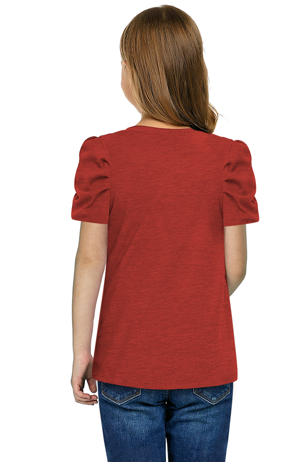 Round Neck Puff Sleeve T-Shirt -  LOOCK MAKET