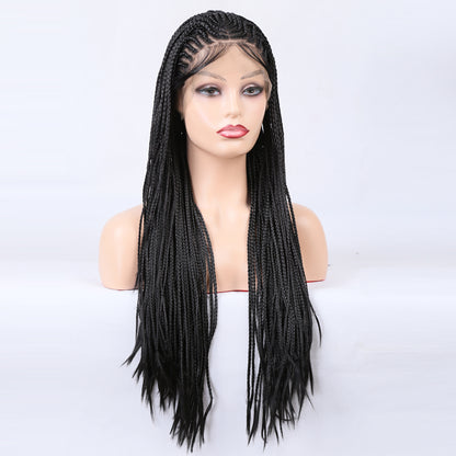 Braided Wigs Three Strand Lotus Dreadlocks Women's Chemical Fiber Front Lace Wig Headgear Lace Wigs