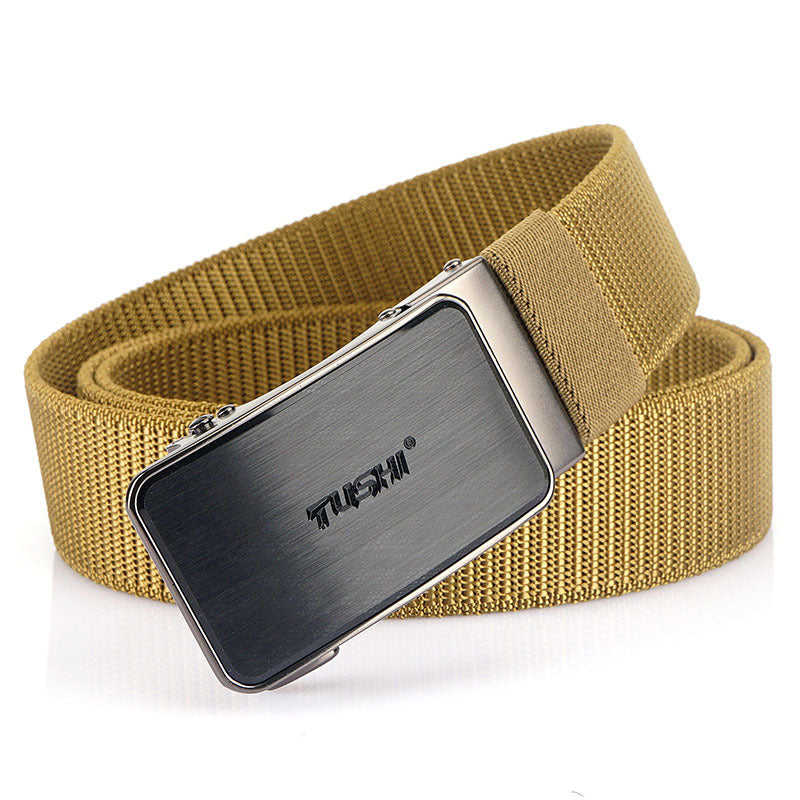 New Tactical Outdoor Woven Elastic Elastic Nylon Belt Men's Versatile Automatic Buckle Belt Cargo Belt