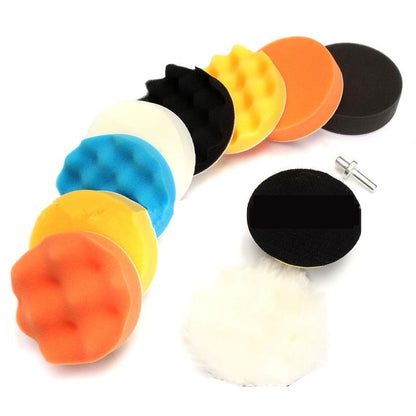 3inch Car Polishing Disc 11Pcs/Set Self-Adhesive   Buffing Waxing Sponge Wool Wheel Polishing Pad For Car Polisher Drill Adapter