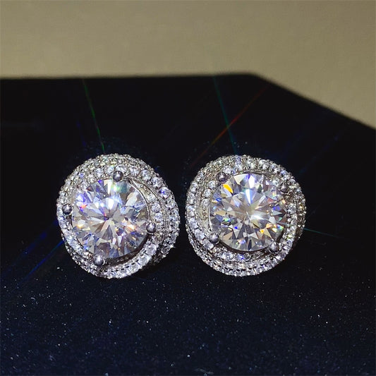 6 Carat Moissanite 925 Sterling Silver Earrings -  LOOCK MAKET