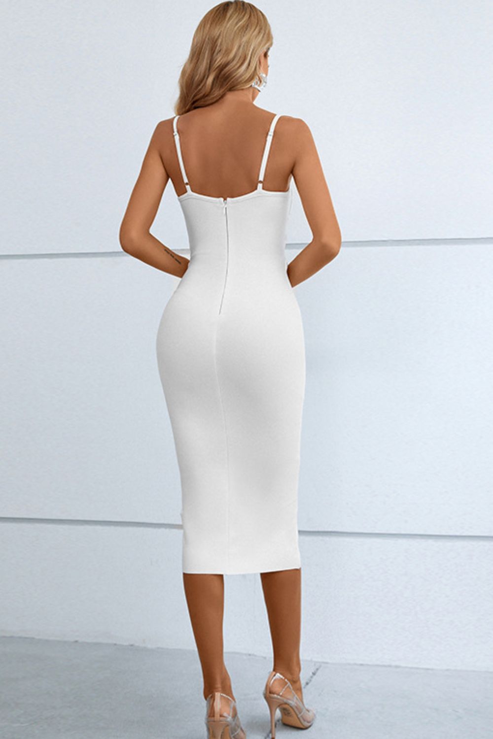 Cutout Spaghetti Strap Bodycon Dress -  LOOCK MAKET