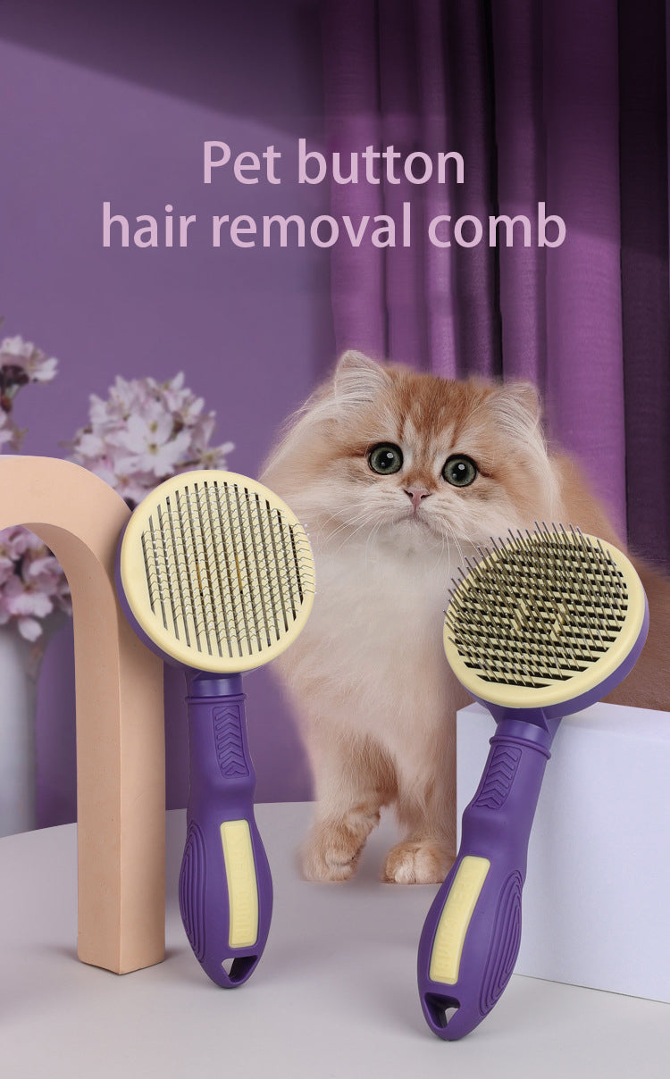 Pet Comb Automatic Hair Removal Comb Cat Comb Hair Removal Beauty Self Cleaning Pet Comb Supplies