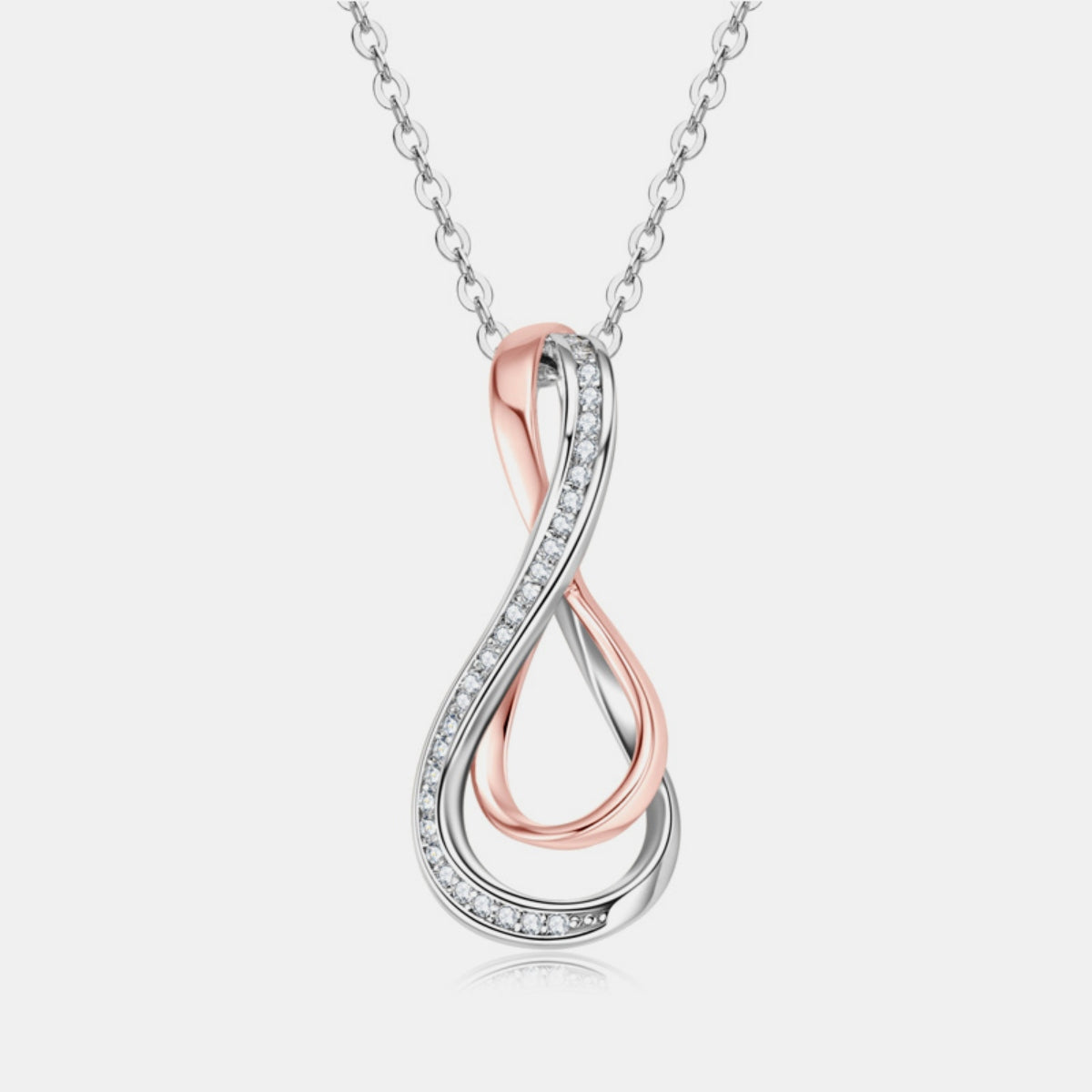 925 Sterling Silver Inlaid Moissanite Infinity Pendant Necklace -  LOOCK MAKET