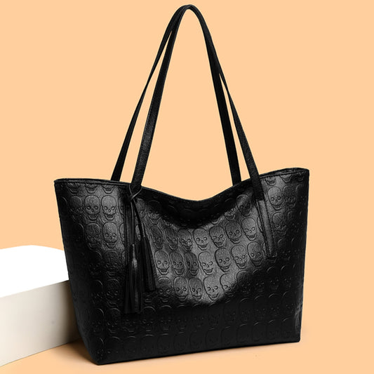 Skeleton Pattern PU Leather Tote Bag -  LOOCK MAKET