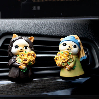 Cat Girl Aromatherapy Clip Decoration Resin Car Air Conditioning Air Outlet Aromatherapy