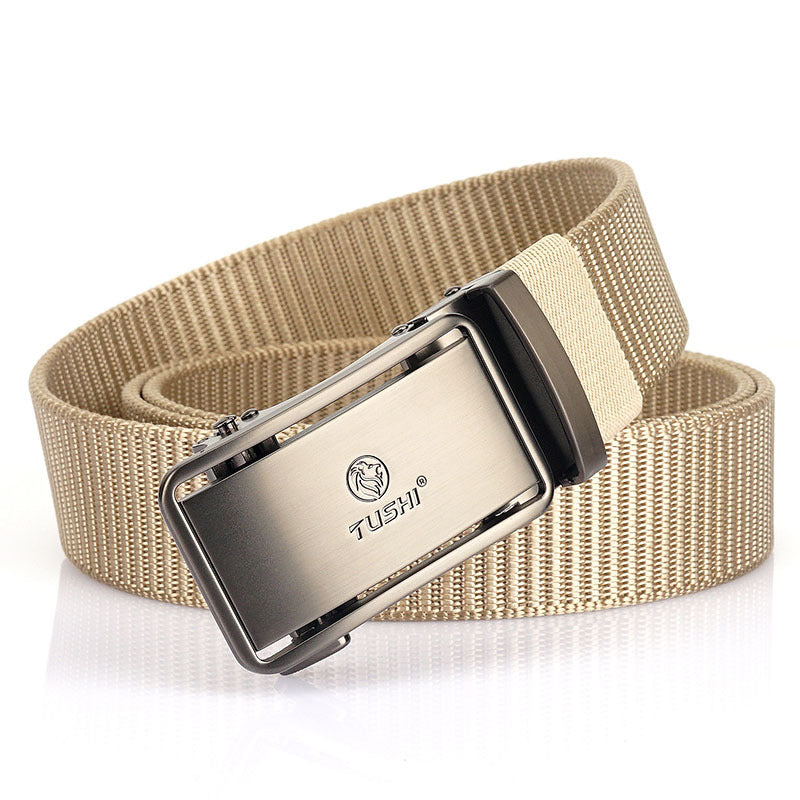 New Men's Automatic Buckle Nylon Canvas Belt Casual Canvas Outdoor Braided Belt