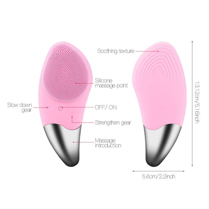 Mini Electric Facial Cleansing Brush Silicone Sonic Face Cleaner Deep Pore Cleaning Skin Massager Face Cleansing Brush Device