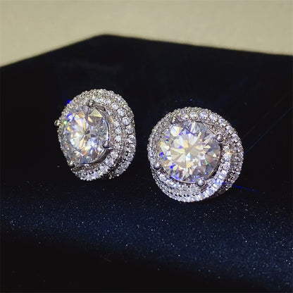 6 Carat Moissanite 925 Sterling Silver Earrings -  LOOCK MAKET