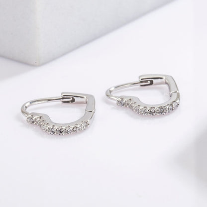 925 Serling Silver Zircon Heart Shape Earrings -  LOOCK MAKET