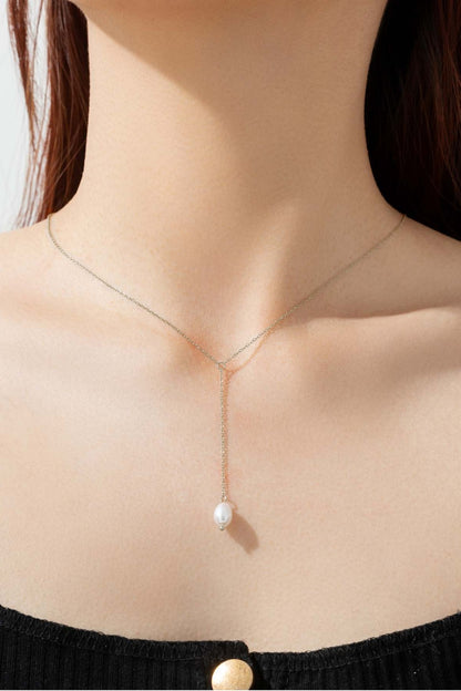 925 Sterling Silver Freshwater Pearl Necklace -  LOOCK MAKET