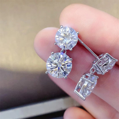 10 Carat Moissanite 925 Sterling Silver Earrings -  LOOCK MAKET