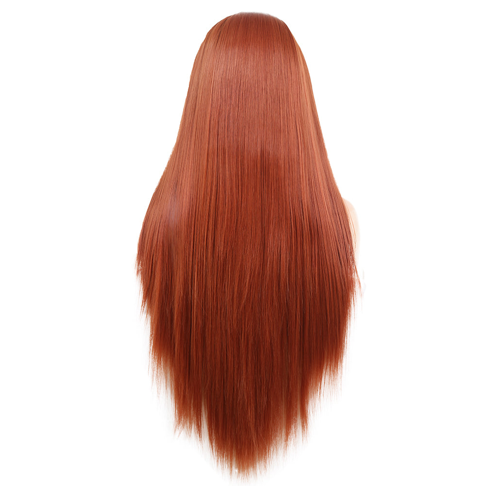 Hand Groove 13*2. 350# Chemical Fiber Front Lace Wig Headgear Long Straight Hair Natural Hairline Wig