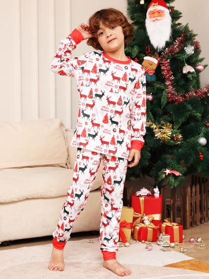 Reindeer Print Top and Pants Set -  LOOCK MAKET