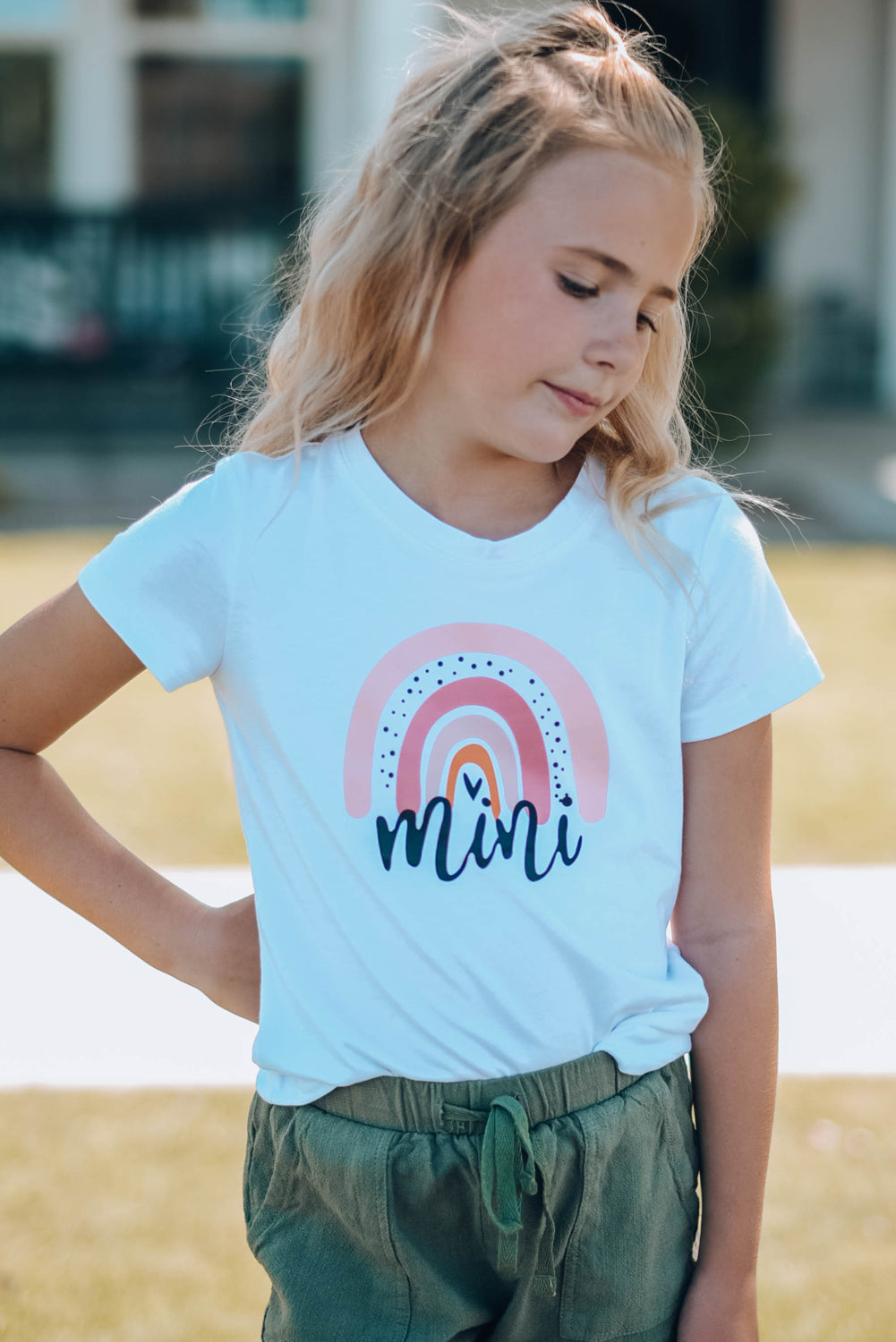 Girls Graphic Round Neck Tee Shirt -  LOOCK MAKET