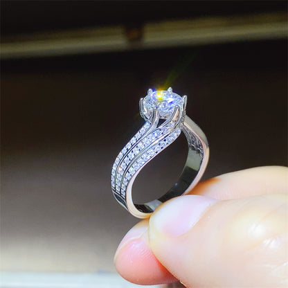 1 Carat Moissanite 925 Sterling Silver Ring -  LOOCK MAKET