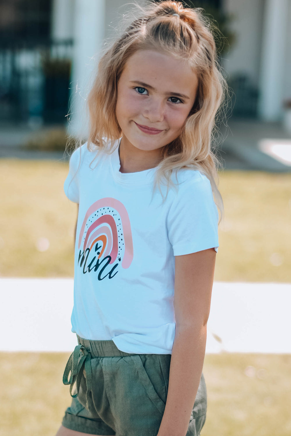 Girls Graphic Round Neck Tee Shirt -  LOOCK MAKET