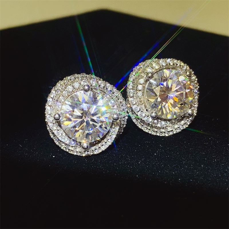 6 Carat Moissanite 925 Sterling Silver Earrings -  LOOCK MAKET