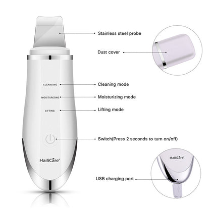 HailiCare Ultrasonic Peeling Machine To Remove Blackhead Peeling Instrument Pore Cleaning Ion Cleansing Instrument