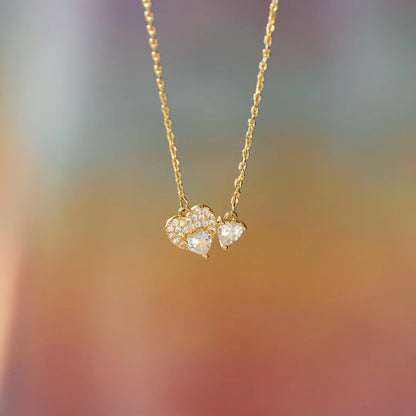 18K Gold-Plated 925 Sterling Silver Zircon Heart Necklace -  LOOCK MAKET