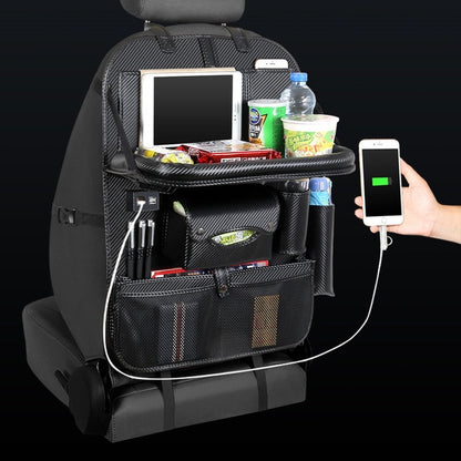 4 USB Charger Phone Pad Chair Storage Car Back Seat Bag Folding Table Organizer Bags Pocket Box Travel Stowing Tidying