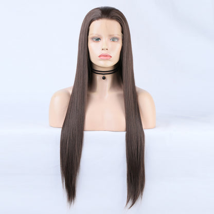 Wigs Ladies Wigs Long Straight Hair Front Lace Chemical Fiber Ladies Wigs Head Covers Large Lace wigs