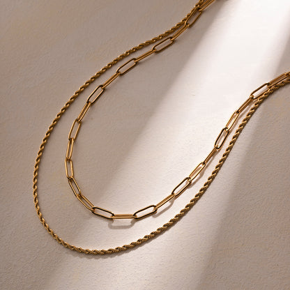 18K Gold-Plated Double Layered Necklace -  LOOCK MAKET