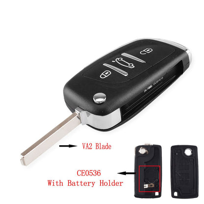 KEYYOU Modified Filp Folding Remote Car Key Shell Case For Peugeot 207 307 407 408 308 For Citroen C4 C2 HU83/VA2 Blade CE0536