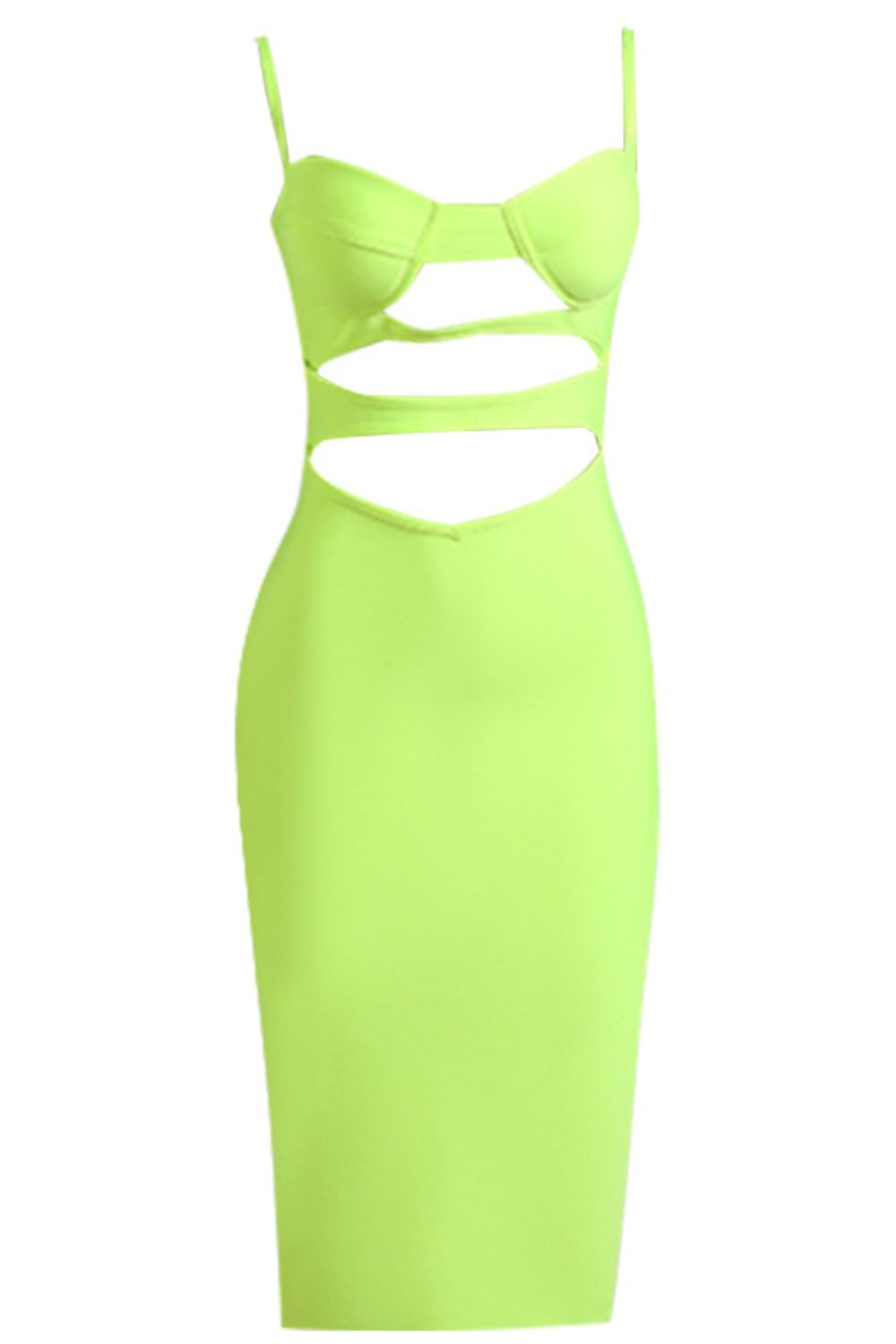 Cutout Spaghetti Strap Bodycon Dress -  LOOCK MAKET