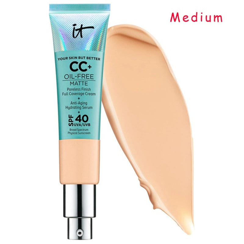 Face Concealer It Cosmetics Matte Oil-Control Cream Makeup Base Full Cover Dark Circle Eyes SPF 40 Brighten Skin CC+ Cream