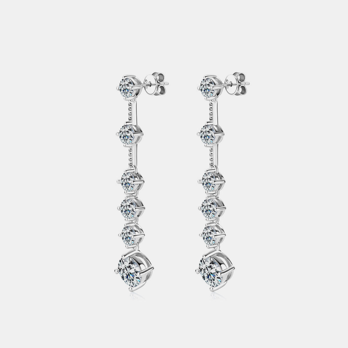 4 Carat Moissanite 925 Sterling Silver Earrings -  LOOCK MAKET